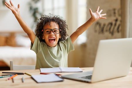 Happy online student