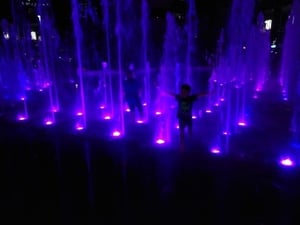 PPG Fountain At Night