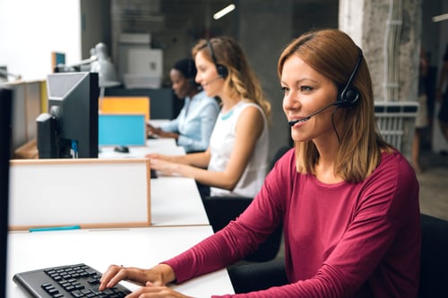 teacher with headset