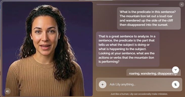 Image of student dialogue in Learning Coach platform